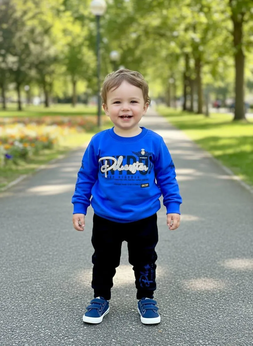 Winter 2 Pcs Boy's Girls Printed Tracksuit