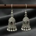 Silver traditional Jhumkas Model Wear KHE-903