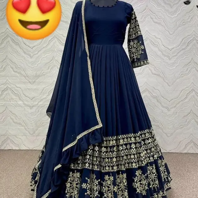 3 Pcs Women's Stitched Shamoz Silk Embroidered Maxi And Trouser