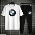 Bmw White Men's Polyester Printed Track Suit
