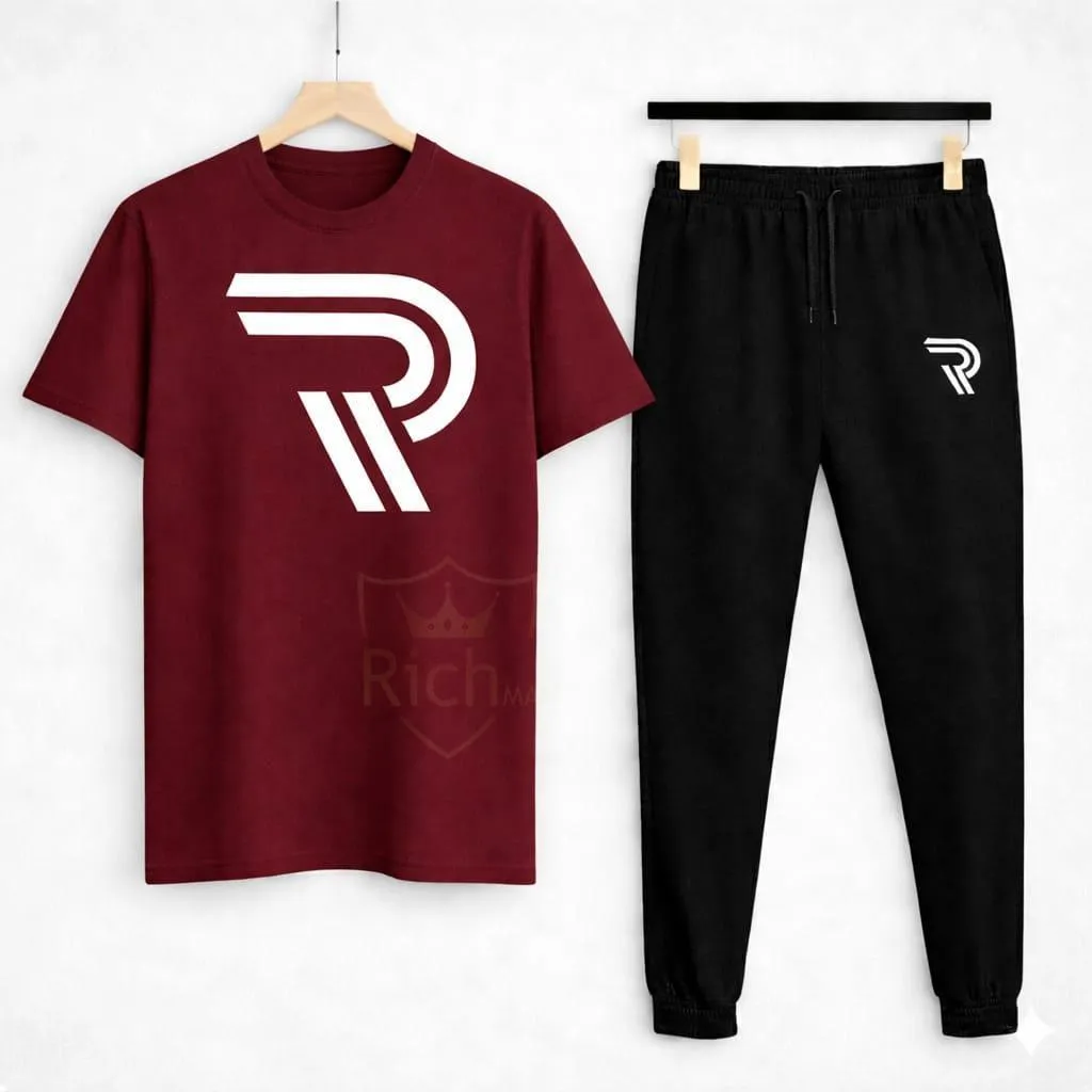 Rich Men R- Printed T Shirt &Trouser Set ( Stylish & Comfortable )