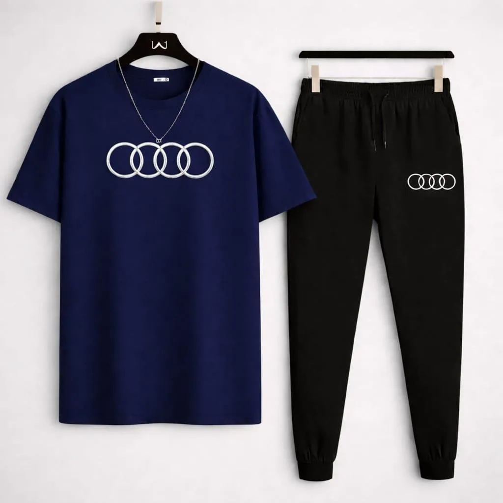 Premium Audi-Logo Printed T Shirt & Trouser Set ( Stylish & Breathable ) - Image 2