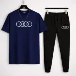 Premium Audi-Logo Printed T Shirt & Trouser Set ( Stylish & Breathable )