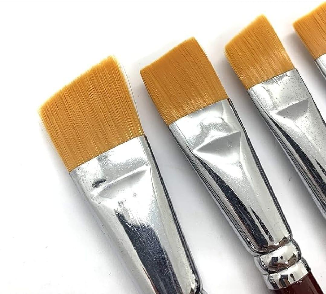 Pack of 6 - Angular Brush Set For Artist Painting Designing And Calligraphy Writting – Wooden Handle, Ultra Soft And Tapered Bristles, – Professional For Oil / Water / Acrylic Color - Image 2