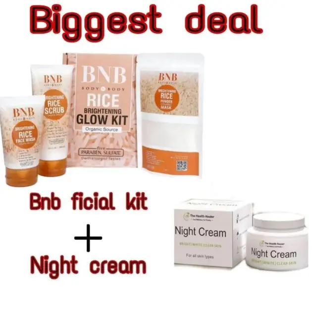 Ultimate 2 in 1 Skincare Bundle - Night Cream & Facial Kit (2 Pcs)