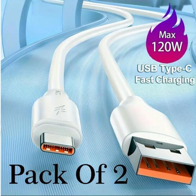 Premium Copper Core Charging Cable - Pack of 2 Type C Cables