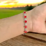 Girls Funky Silver Plated Crystal Chain Bracelet