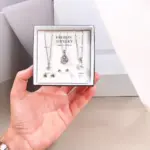 Funky Silver Plated Crystal Pendant Set