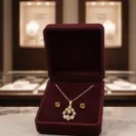 Modern Design Gold Plated Crystal Pendant Set