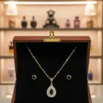 Funky Gold Plated Crystal Pendant Set