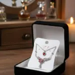 2 Layered Silver Plated Crystal Pendant