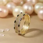 6 Pcs Modern Design Gold Plated Crystal Kara Bangle