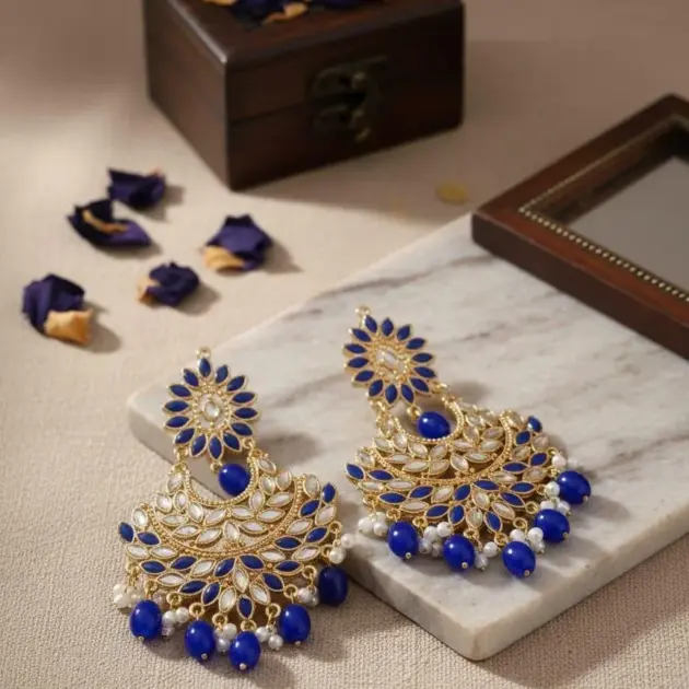 Turkish Design Gold Plated Crystal Earrings