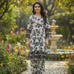 2 Pcs Women's Stitched Cotton Lawn Printed Shirt And Trouser