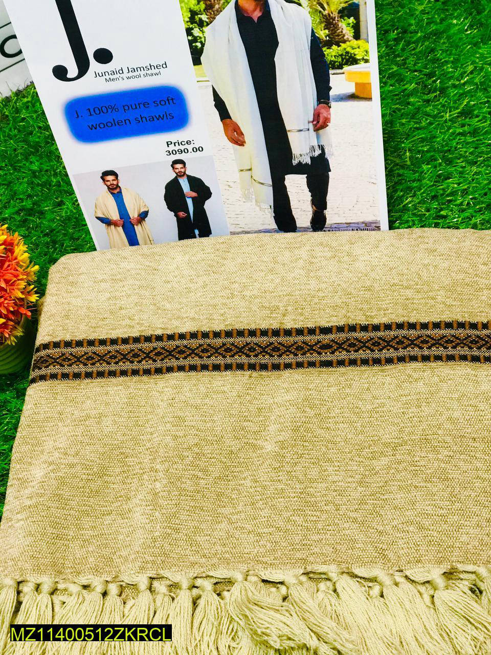 Winter Mens Velvet Shawl - Image 2