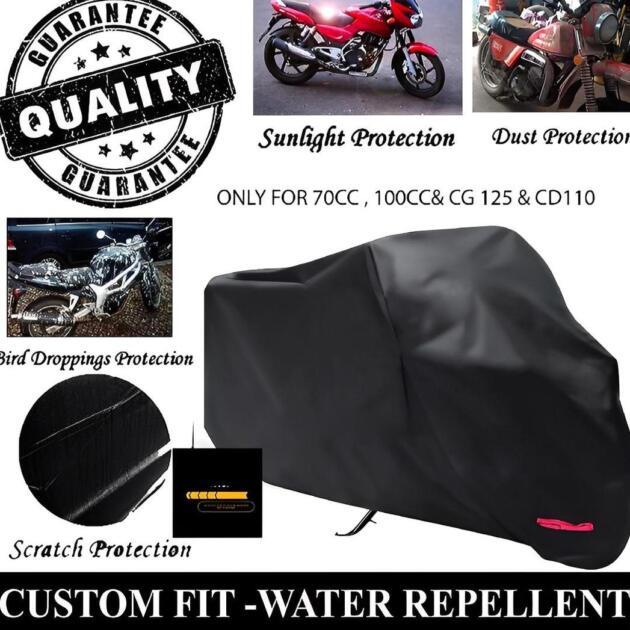Bike Top Cover Water & Scratch Proof Bike Top Cover Bike PARACHUTE with Pu Coating - Fits for cd70CC, and 125cc all bikes