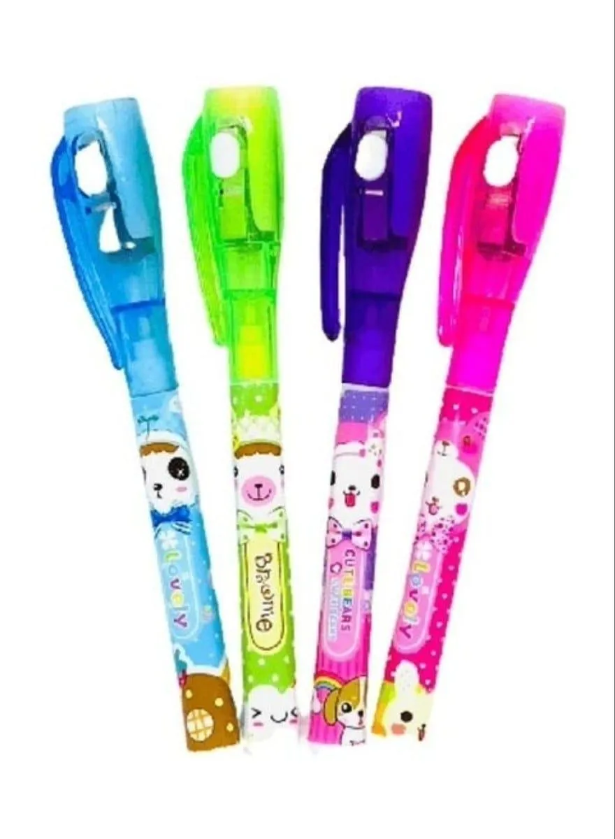 Multipurpose Invisible Cheating Pen With Light, 3 Pcs For Kids - Image 2