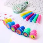 4 In 1 Multifunction Bubble Stamp Ball Pen For Kids, 3 Pcs