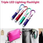 3 In 1 Multipurpose Laser Light With Keychain, 2 Pcs