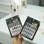 24 Pcs Multicolor Smooth and Even Coverage Fake Nails With Sticker, 1 pack