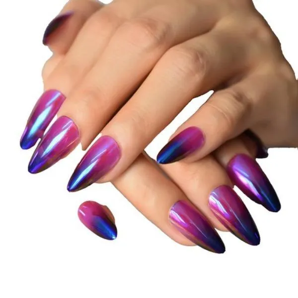 24 Pcs Multicolor Smooth and Even Coverage Fake Nails With Sticker, 1 pack - Image 2