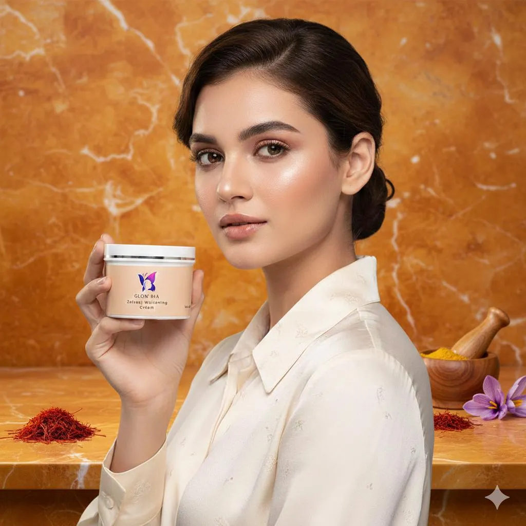 Glow Ria Zafrani Whitening Cream, 100 Gram , 1 Pc, No Side Effects - Image 2