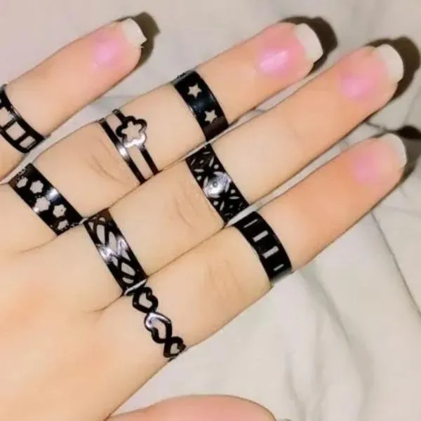 10 Pcs Multiple Design Adjustable Rings Set, 1 pack - Image 2