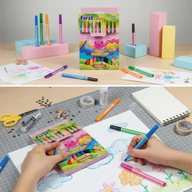 10 Pcs Colorful Markers Set For Kids, For Daily Use