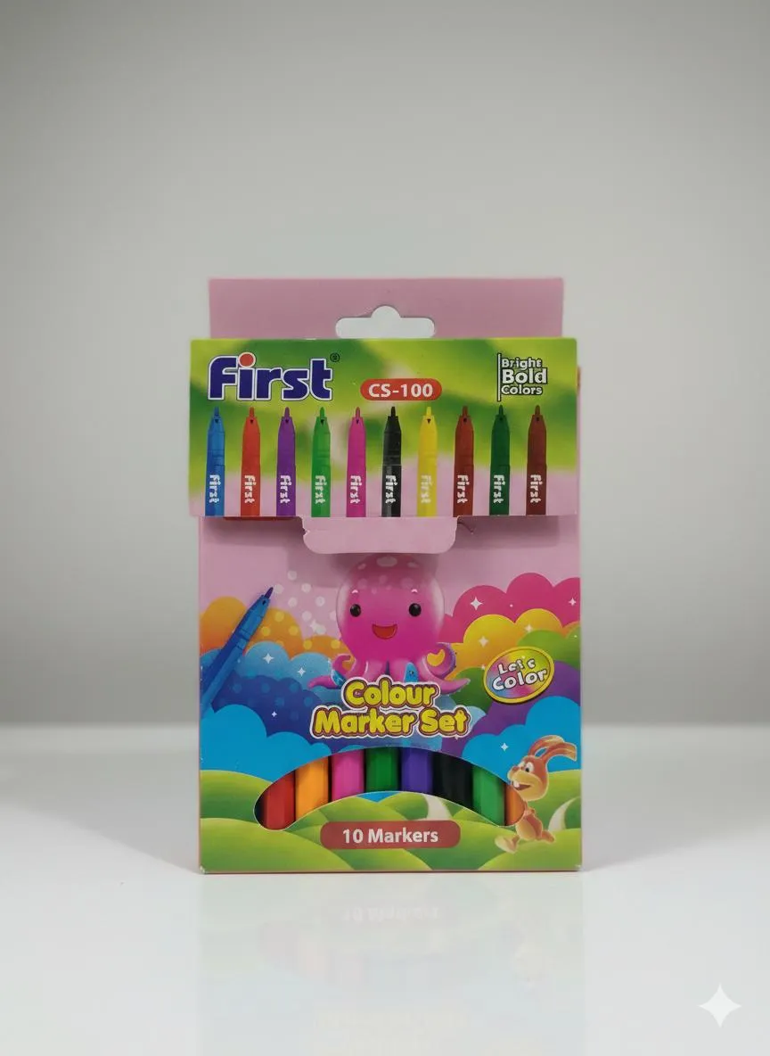 10 Pcs Colorful Markers Set For Kids, For Daily Use - Image 4