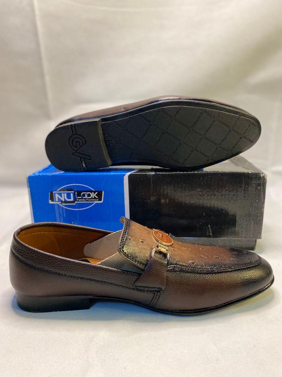 Men's Synthetic Leather Fancy Loafers NU-Brown - Image 3