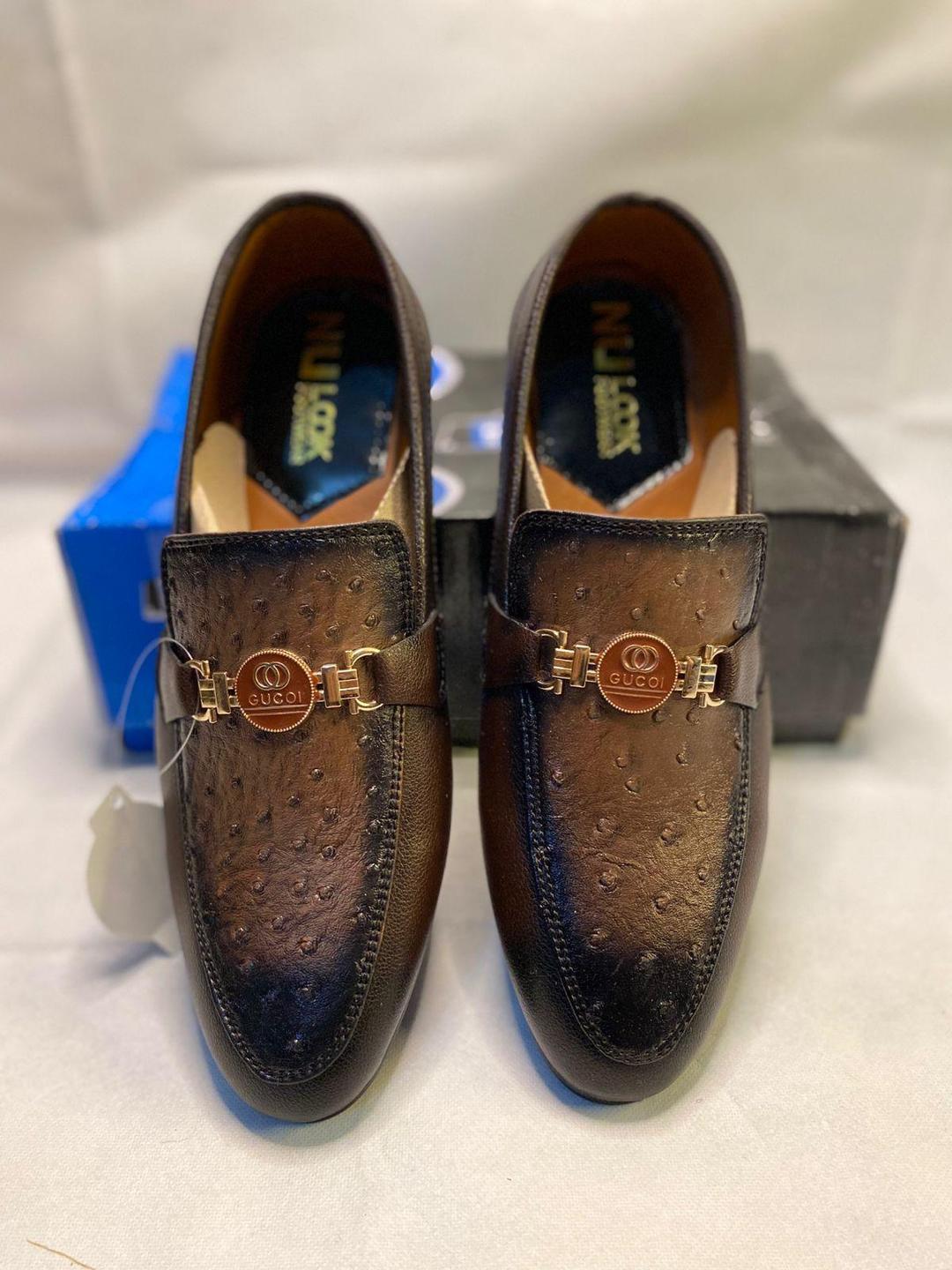 Men's Synthetic Leather Fancy Loafers NU-Brown - Image 4