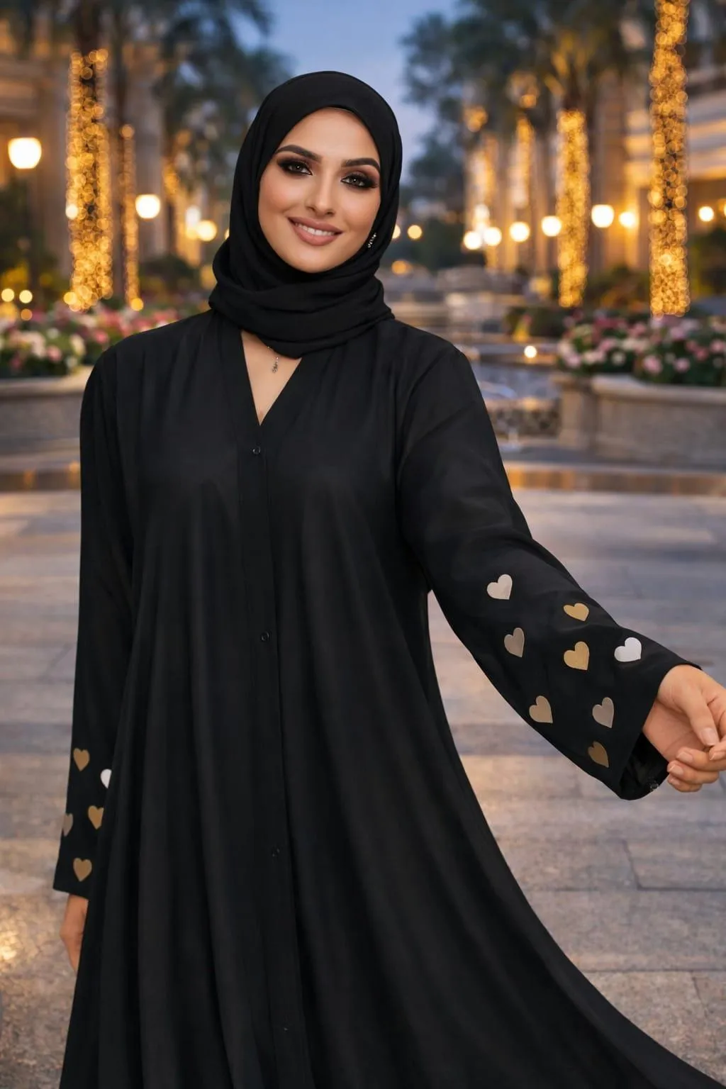 Georgette Embroidered Classic Abaya - Image 2