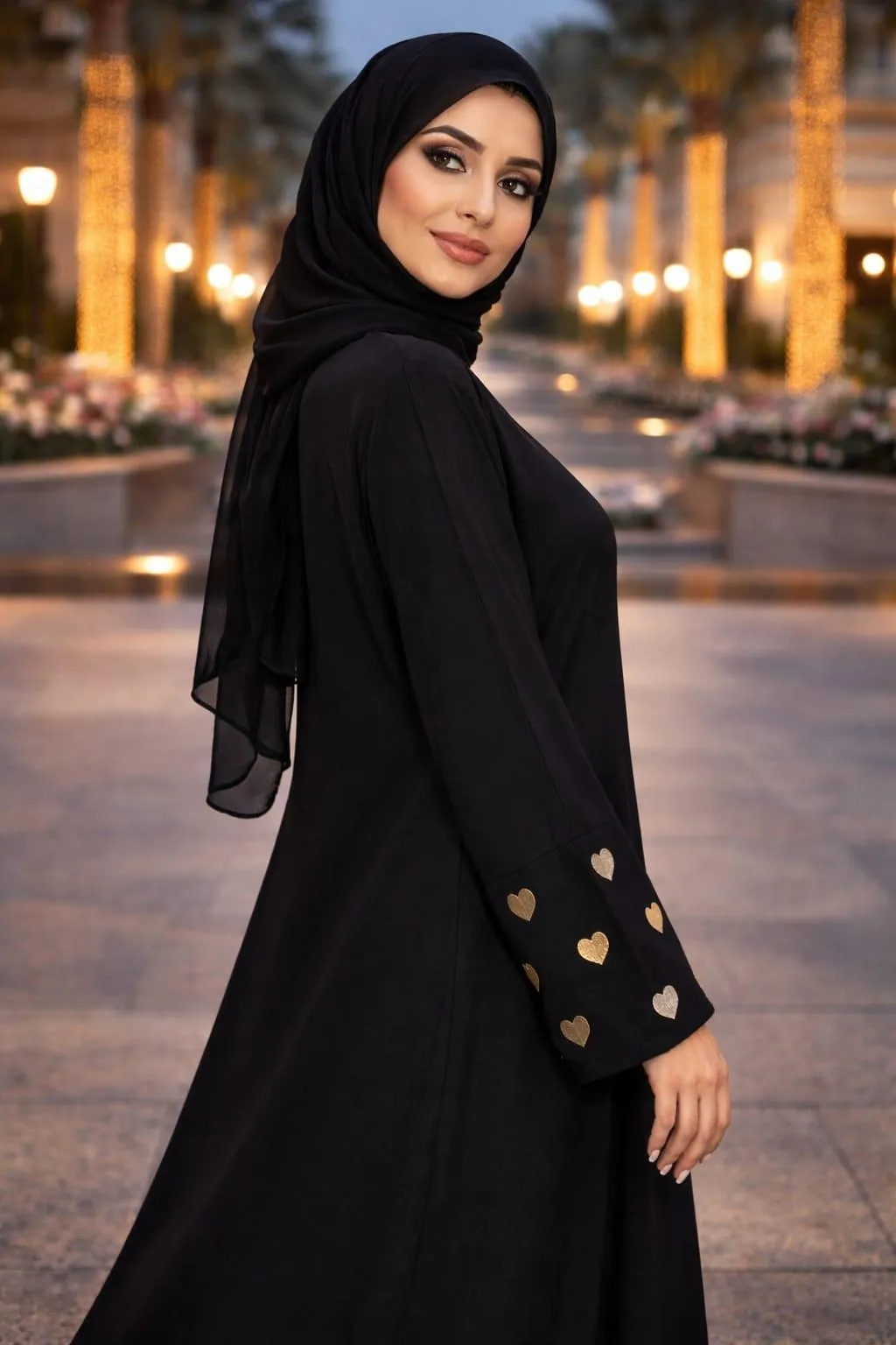 Georgette Embroidered Classic Abaya - Image 3