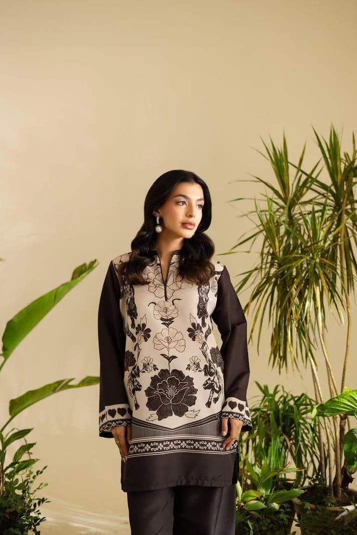 2 Pcs Women's Stitched Swiss Lawn Printed Shirt And Trouser - Image 4