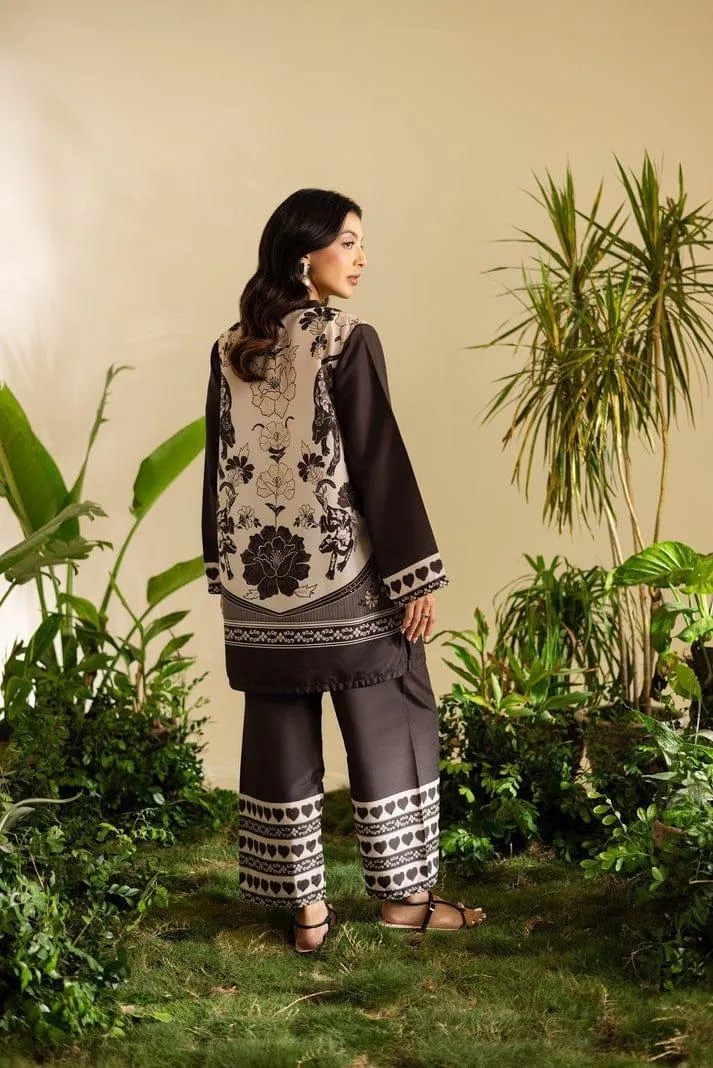 2 Pcs Women's Stitched Swiss Lawn Printed Shirt And Trouser - Image 5