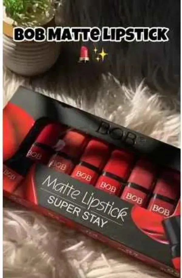 Bob High Pigmented Velvet Matte Lipstick, Pack Of 6 - Image 3
