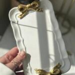 DIY Design Decorative Tray handmade captivating jewelry plate/ring dish adorned with a dainty bow