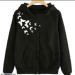 1 Pc Women's Stitched Fleece Printed Pullover Hoodie