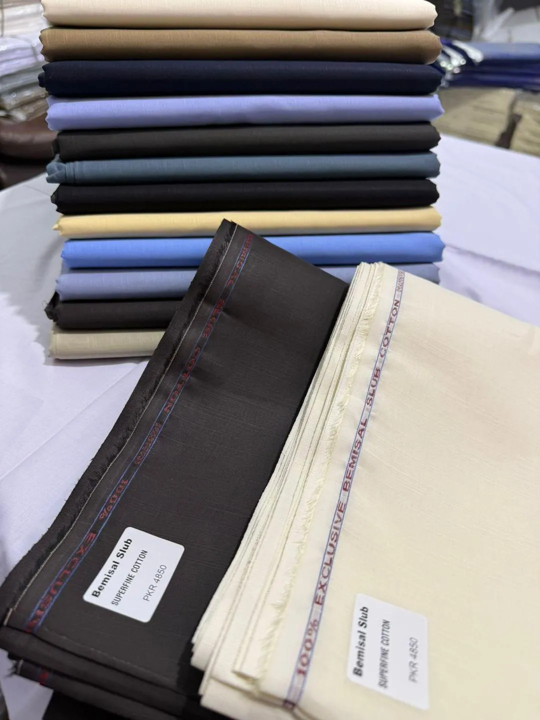 Men’s Unstitched Cotton Plain Suit - Image 2