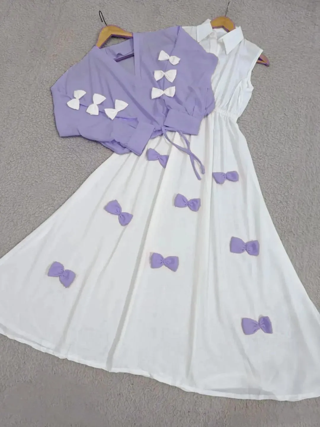 2 Pcs Women's Stitched Georgette Calligraphy Maxi and Jacket - Image 2