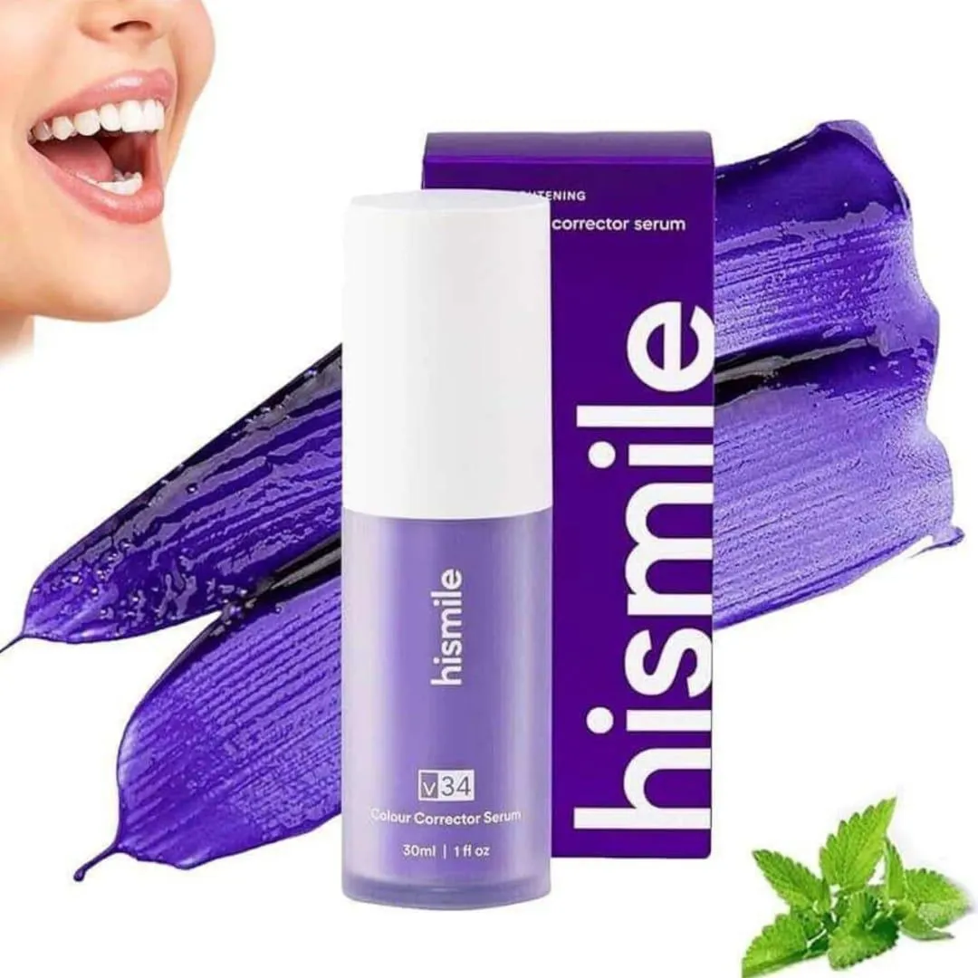 V34 Colour Corrector Serum - Purple Toothpaste for Teeth Whitening - 1 Pcs