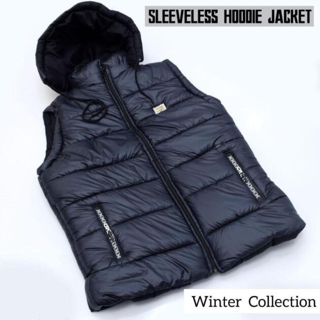 Men's Parachute Sleeveless Jacket - 1 Pc Hooded Neck Design