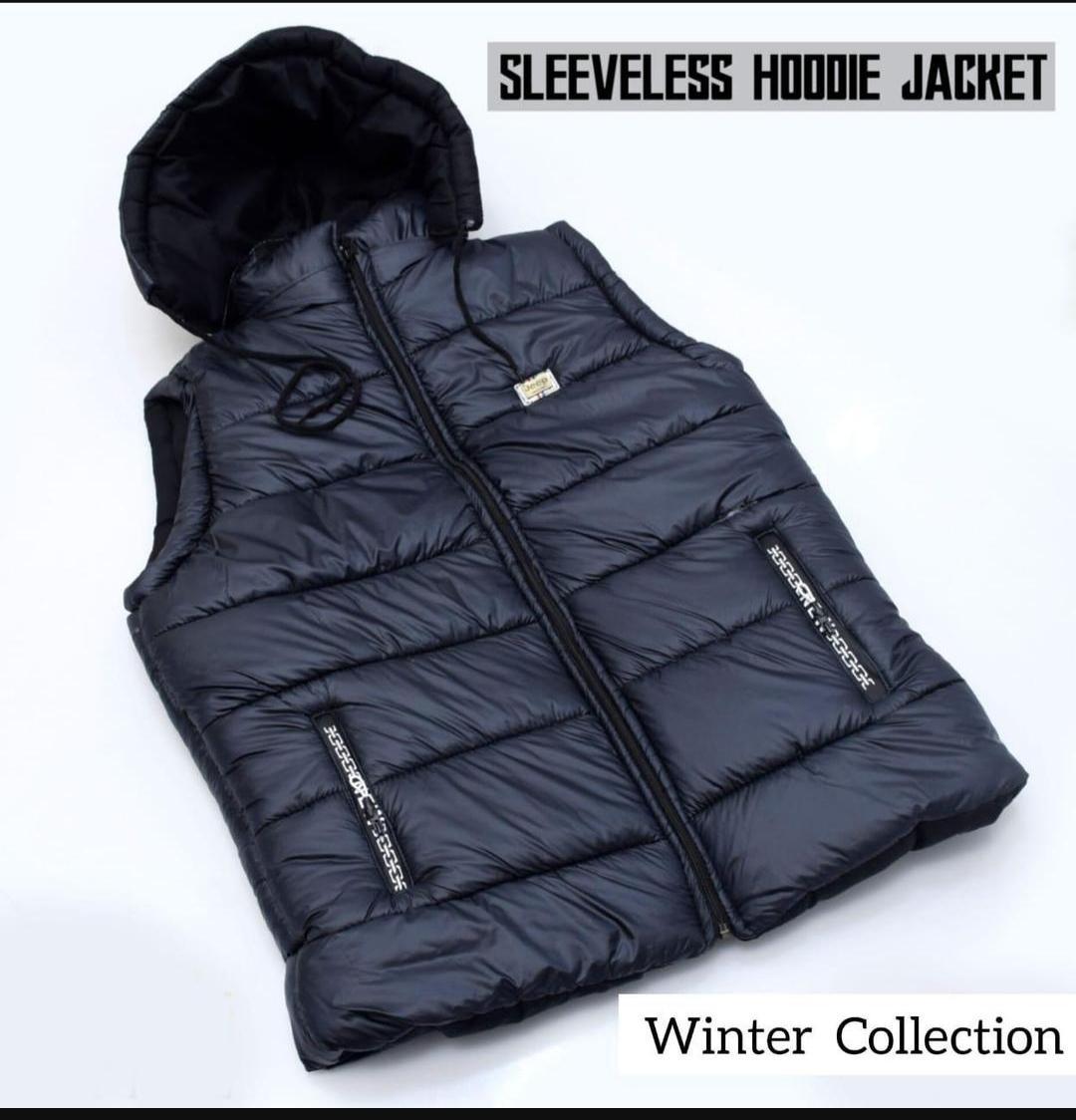 Men's Parachute Sleeveless Jacket - 1 Pc Hooded Neck Design