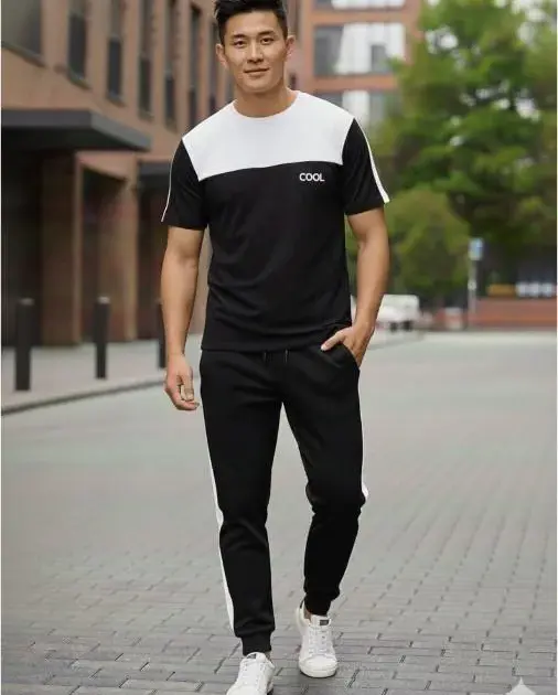 2 Pcs Men's Dri Fit Printed Track Suit