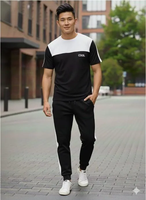 2 Pcs Men's Dri Fit Printed Track Suit