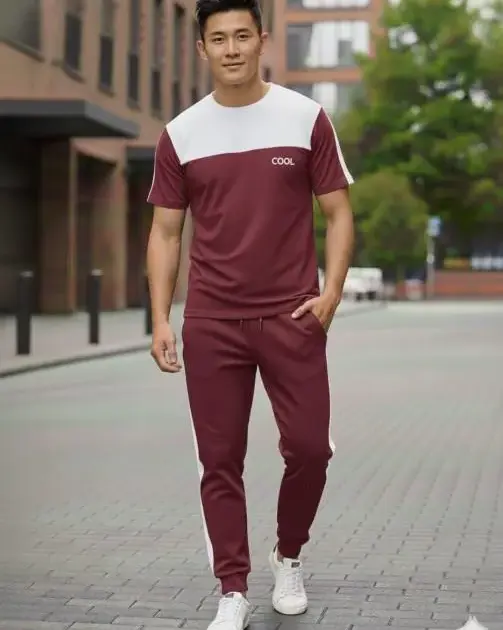 2 Pcs Men's Dri Fit Printed Track Suit