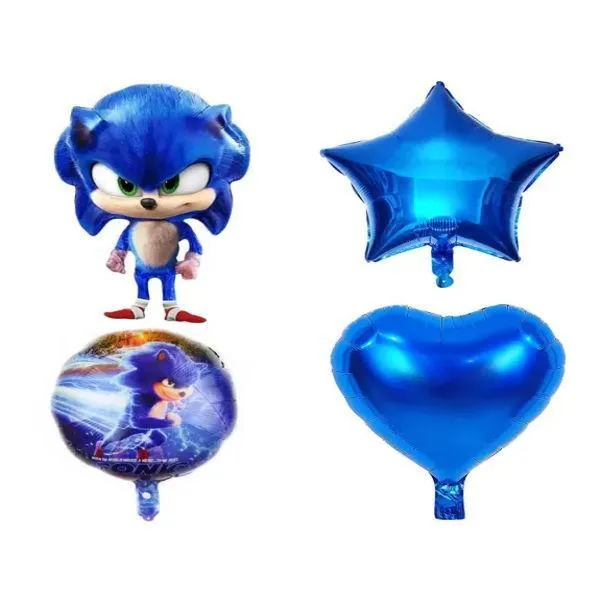 Sonic Foil Balloons | 5 Pcs Set | For | Sonic Theme Birthday Party Celebration & Decor | - Image 2