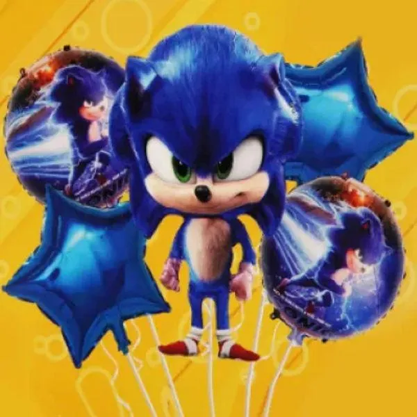 Sonic Foil Balloons | 5 Pcs Set | For | Sonic Theme Birthday Party Celebration & Decor | - Image 3