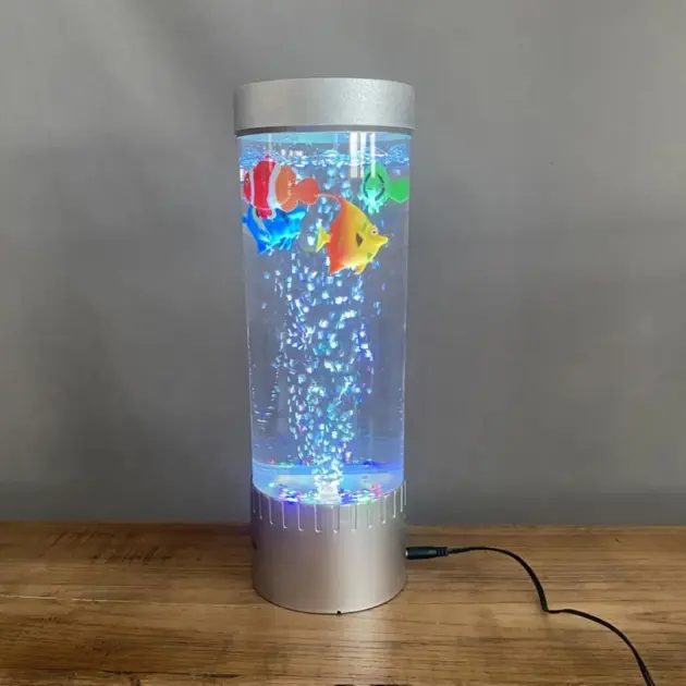 7 Color LED Fish Night Lamp Aquarium - Realistic Floating fish with Bubble Water Effect, Electric Lamp For Bedroom, Home, Office & Living Room Decoration, Relaxing Night Lamp for Kids & Adults, Perfect Gift Item - Perfect Lamps For Bad Room Side