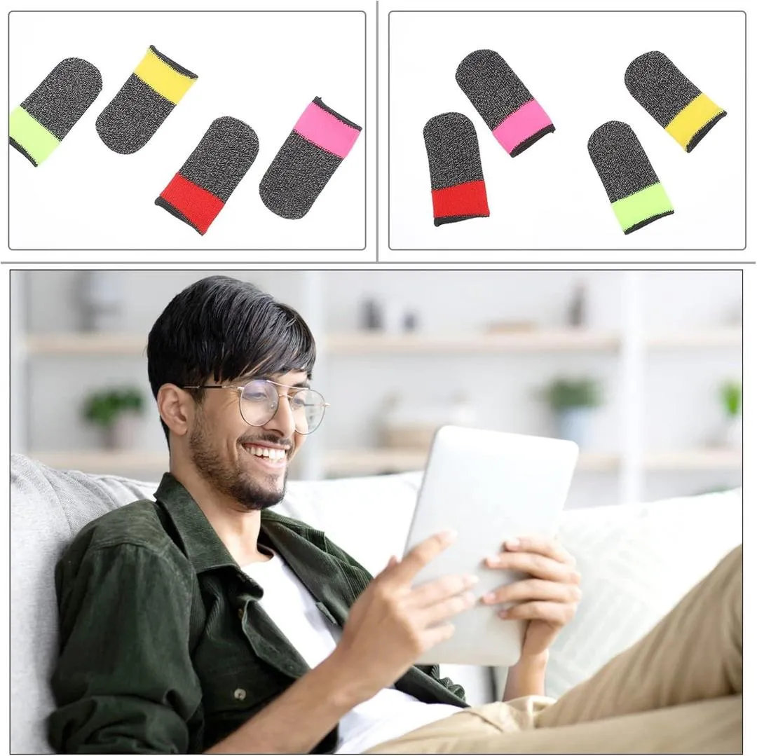 Buy 5Pair Get 1 Pair Free Gaming Finger Sleeves for PUBG & Free Fire Anti Sweat Thumb Gloves - Image 3